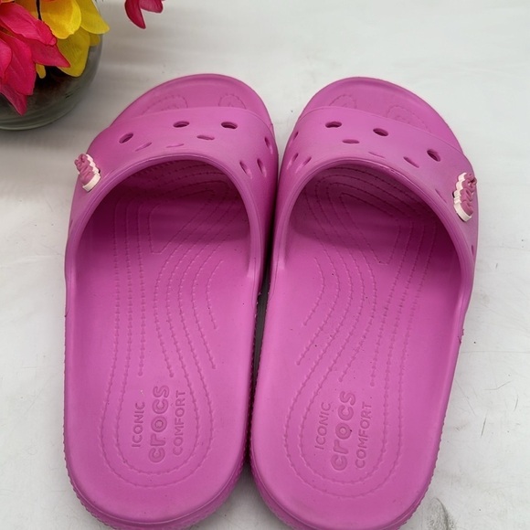 Crocs Purply Pink Slide Sandals Women's Size 11 CR4992 - Picture 4 of 8